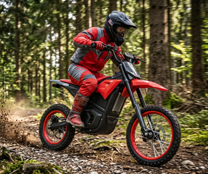 EVOKUN electric motorcycle mountain climb - off-road trail adventure
