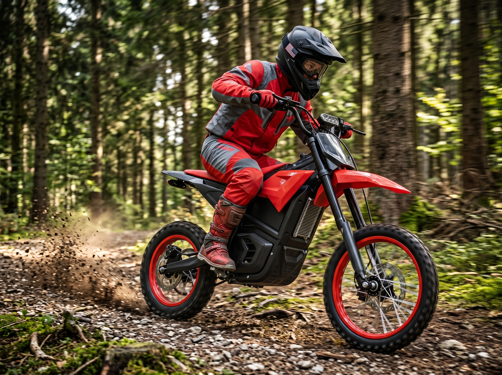 EVOKUN rider conquering off-road terrain
